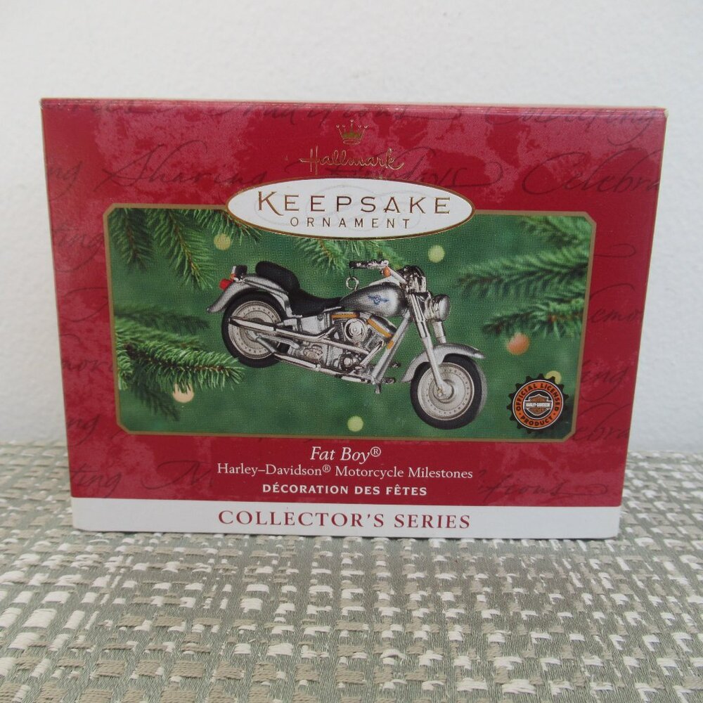 New Hallmark Keepsake Ornament Harley Davidson Fat Boy 2000